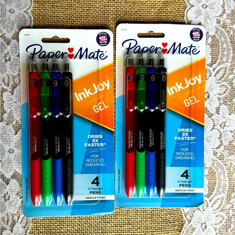 Paper Mate Inkjoy Gel Pens, Medium Point, Assorted Colors, 4 Count Each 2 Sets